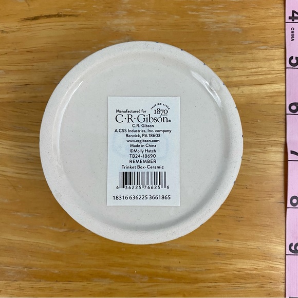 CR Gibson Ceramic Trinket Box Remember - Picture 3 of 3